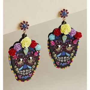 🆕️🌹💀FRIDA DAY-OF-THE-DEAD STATEMENT EARRINGS💀🌹